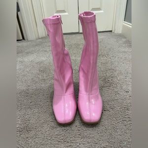 Hot pink boots